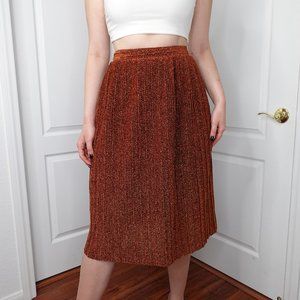 Mango Shimmer Pleated A-Line Midi Skirt